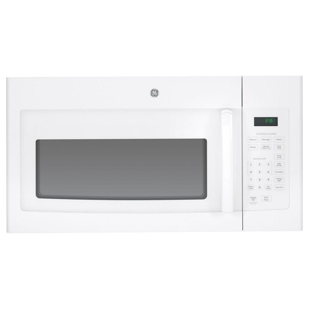 Ge 1 6 Cu Ft Over The Range Microwave In White Jvm3160dfww The