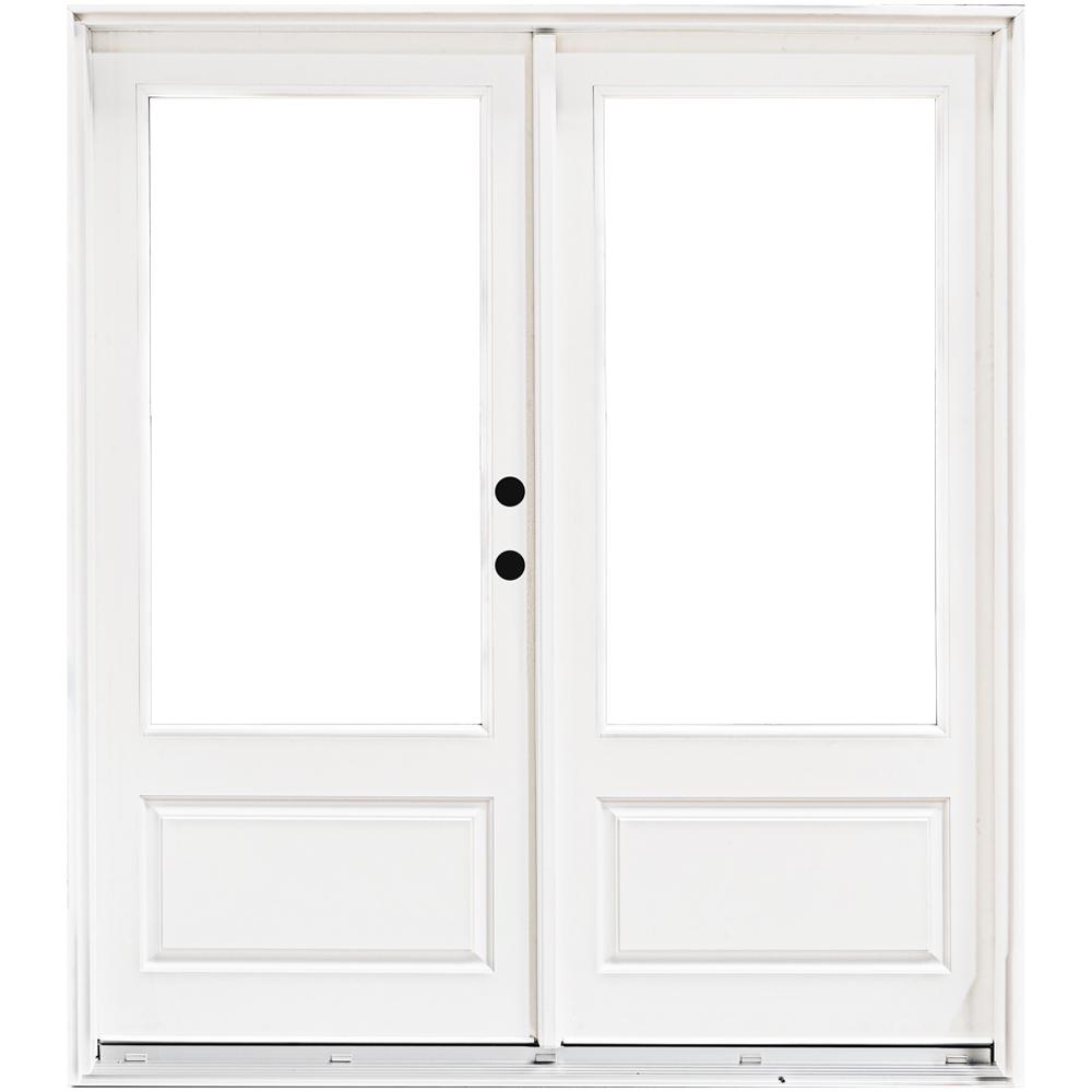 Mp Doors 60 In X 80 In Fiberglass Smooth White Left Hand Inswing
