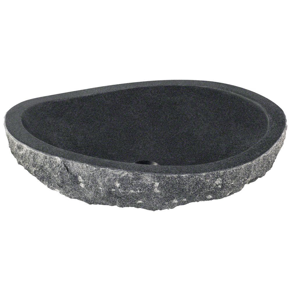 Oval Granite Vessel Sinks Bathroom The Home Depot Stone Vessel Sink In Impala Black Granite