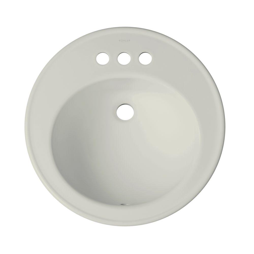 KOHLER Brookline Drop-In Vitreous China Bathroom Sink In Ice Gray With ...