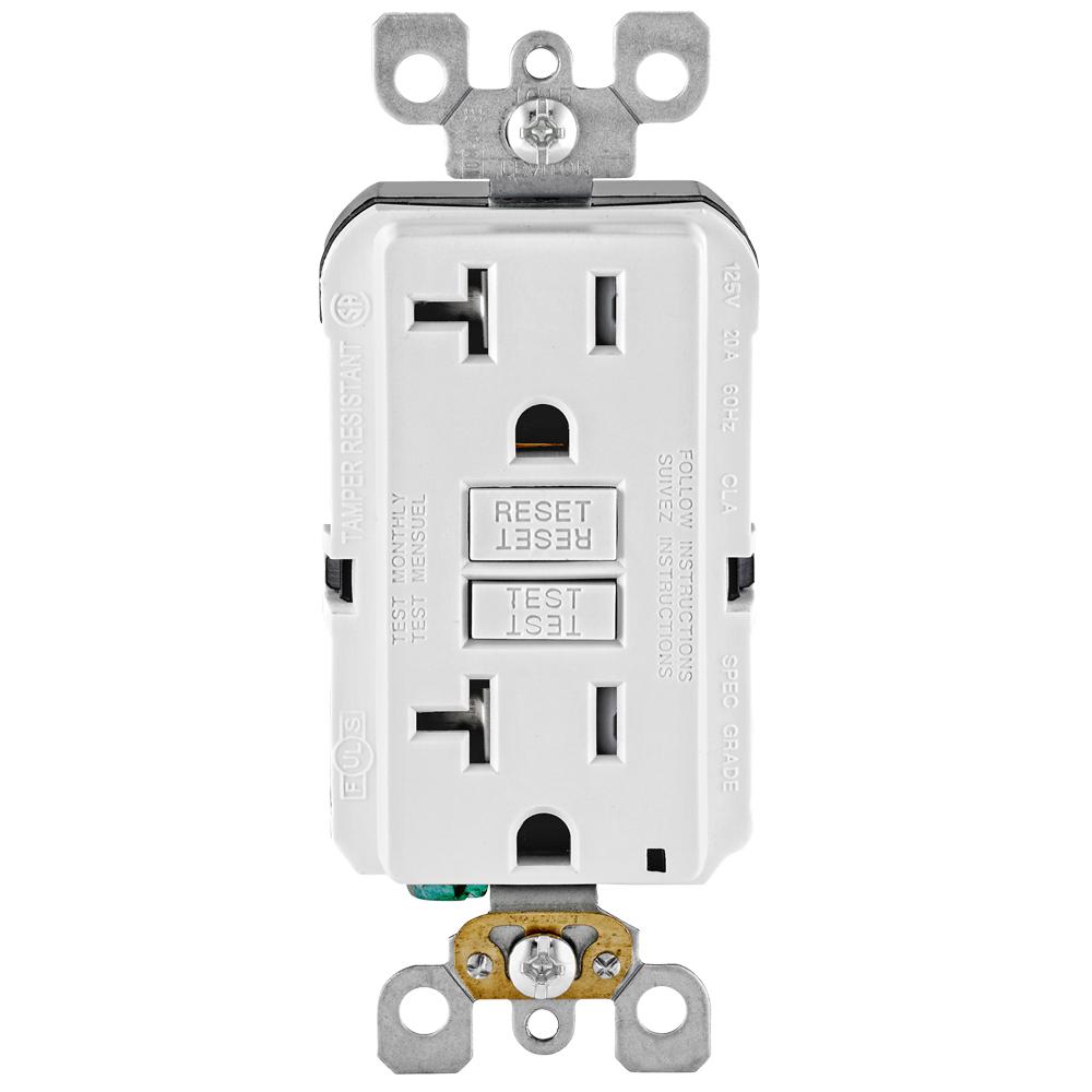Leviton 20 Amp 125-Volt Duplex SmarTest Self-Test ... normal 20 amp receptacle wiring 