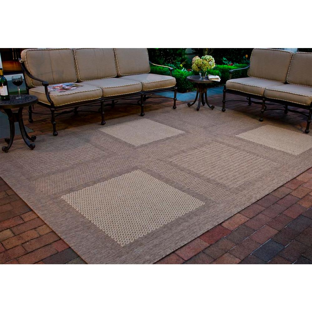 Safavieh Courtyard Brown/Natural 8 ft. x 11 ft. Indoor/Outdoor Area Rug