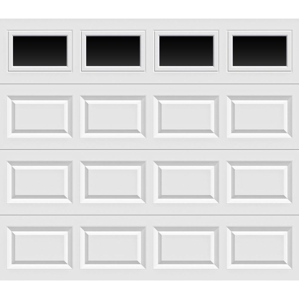 Clopay Classic Collection 8 Ft X 7 Ft Non Insulated White Garage Door With Plain Windows