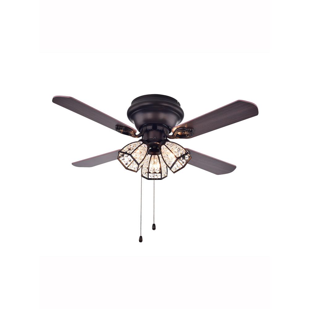 Warehouse Of Tiffany Turadur 42 In Indoor Bronze Ceiling Fan With Light Kit