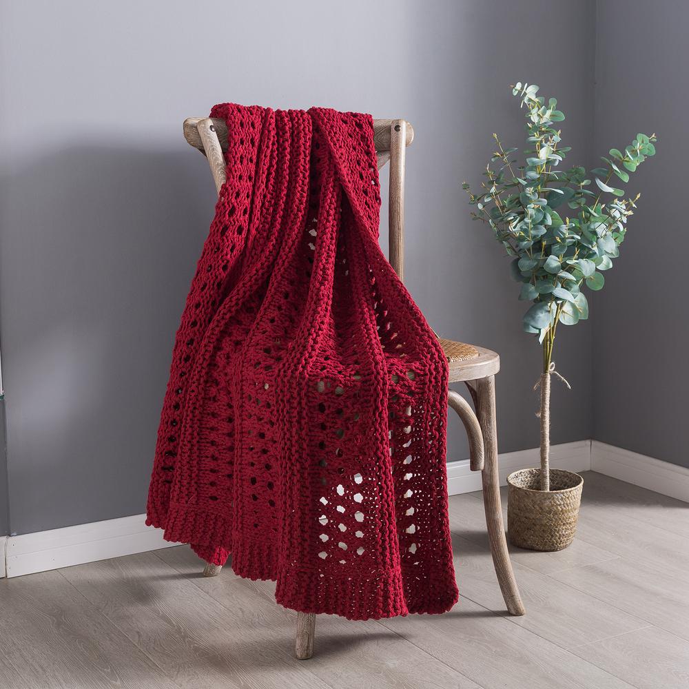 COUNTRY LIVING Grey Crochet Cotton Throw BlanketCL104GYOS The Home Depot