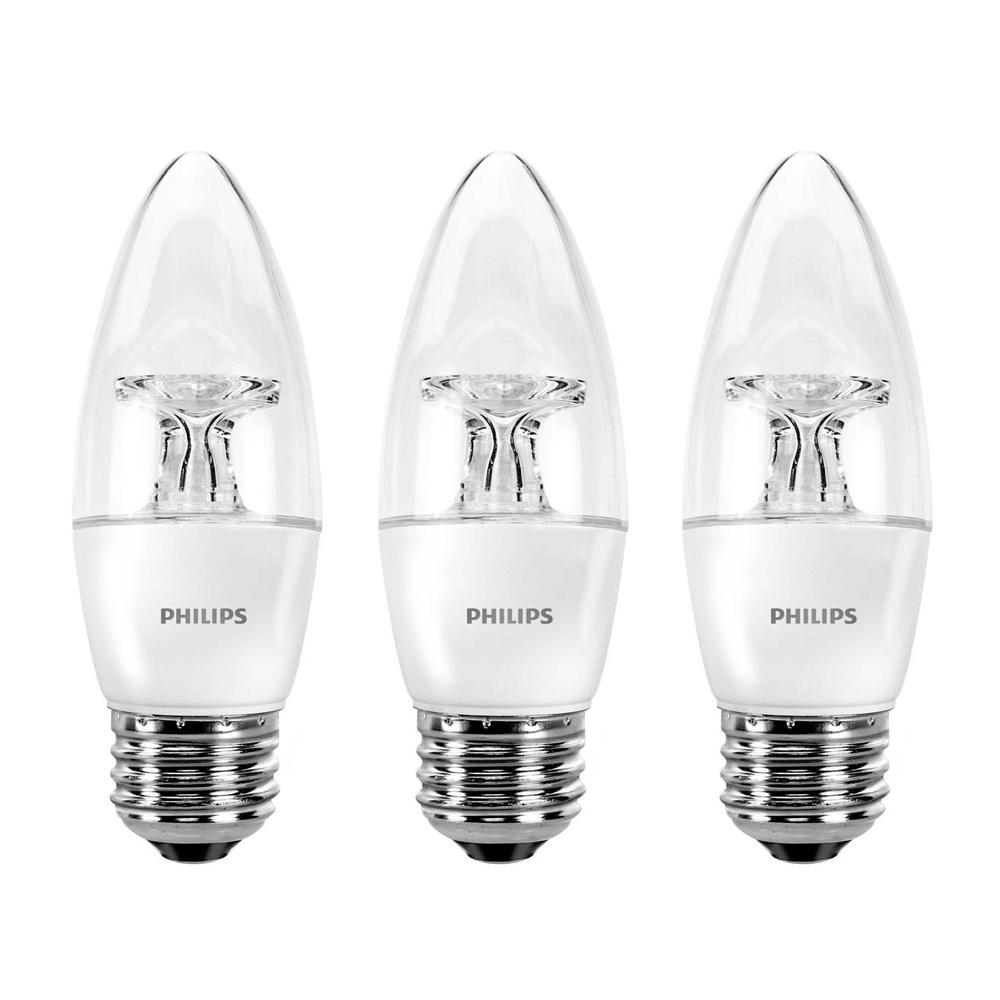 Philips 40-Watt Equivalent B11 Dimmable LED Light Bulb Bright White ...