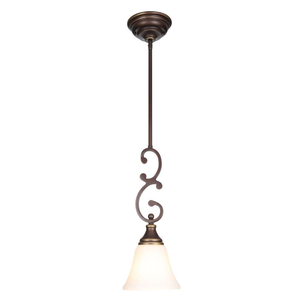 Hampton Bay Somerset 1 Light Oil Rubbed Bronze Mini Pendant With Bell Shaped Frosted Glass Shade Gex8991am The Home Depot - Pendant Light With Frosted Glass Shade Hampton Bay Somerset 1 Light Oil Rubbed Bronze Mini Pendant With Bell Shaped Frosted Glass Shade Gex8991am The Home Depot - Pendant Light With Frosted Glass Shade