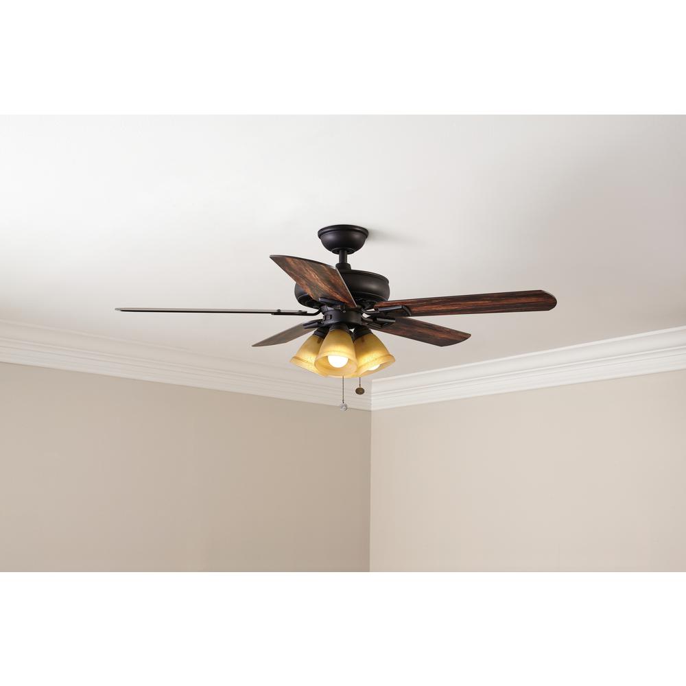 Hampton Bay Lyndhurst 52 In Led Oil Rubbed Bronze Ceiling Fan Led Oil Rubbed Bronze Ceiling Fan