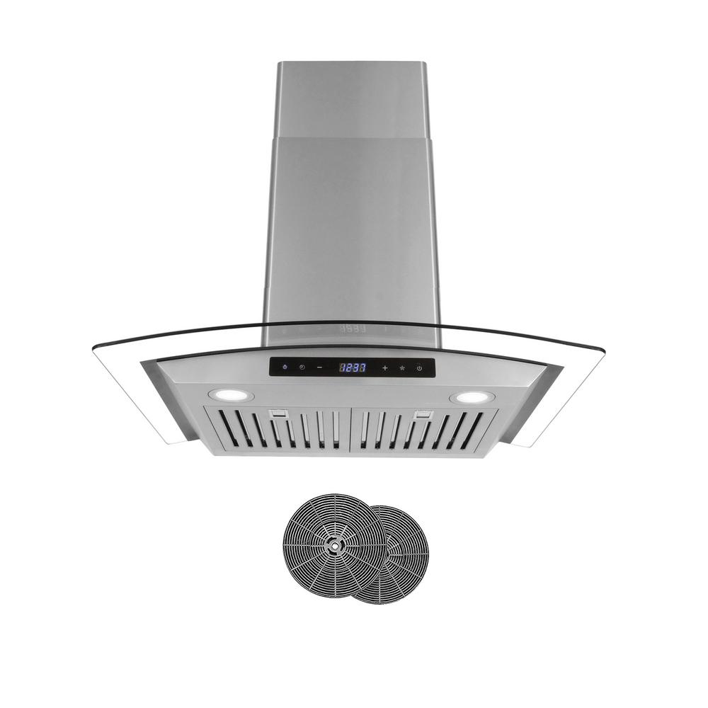 Cosmo 30 in. Ductless Wall Mount Range Hood in Stainless Steel with LED