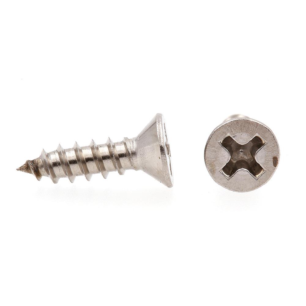 Pack of 100 Self Tapping #8 x 3//4 Flat Head Sheet Metal Screws Phillips Drive Wood Screws 304 Stainless Steel 18-8