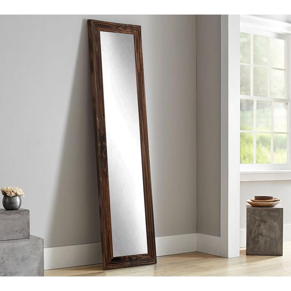 Modern Rustic Dark Walnut Full Length Framed Mirror Bm6thin The Rustic Espresso Full Length Framed Mirror