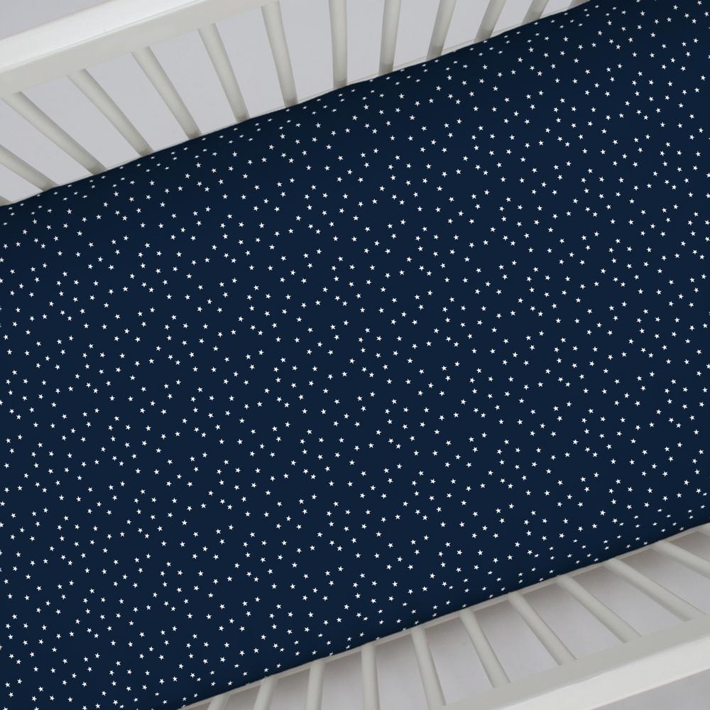 navy blue fitted crib sheet