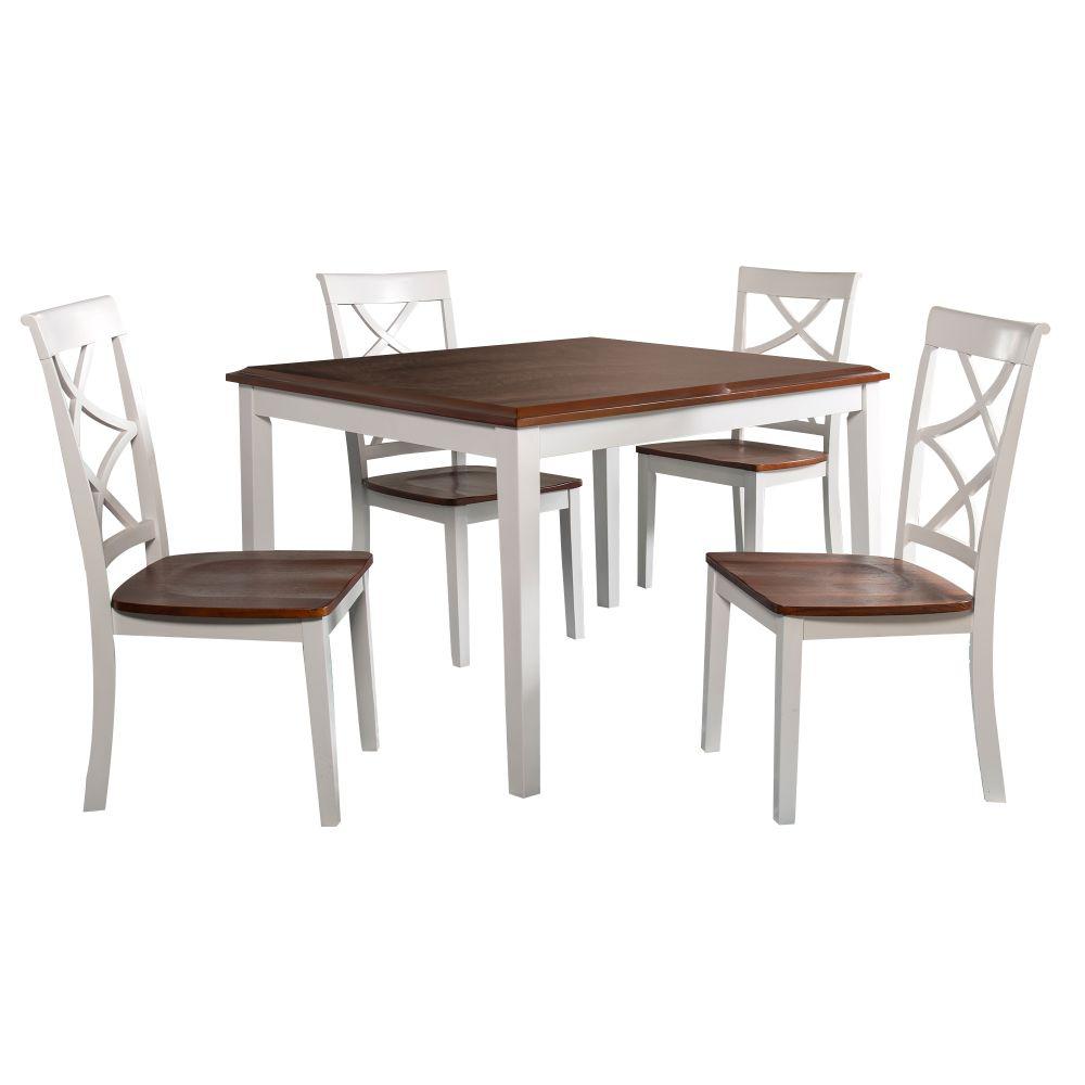 HomeSullivan 5Piece Antique White and Cherry Dining Set401393W48[5PC