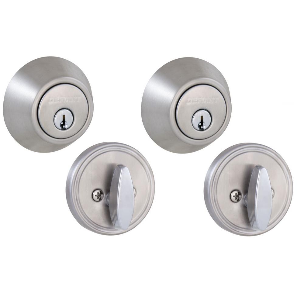 Defiant Stainless Steel Single Cylinder Deadbolt 2 Pack 32dl61d2