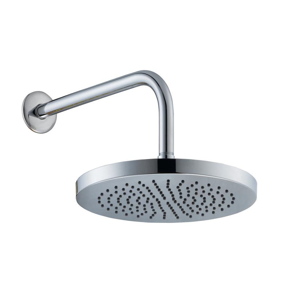 Glacier Bay 1 Spray 8 In Round Fixed Shower Head With 12 Round Fixed Shower Head With 12 In