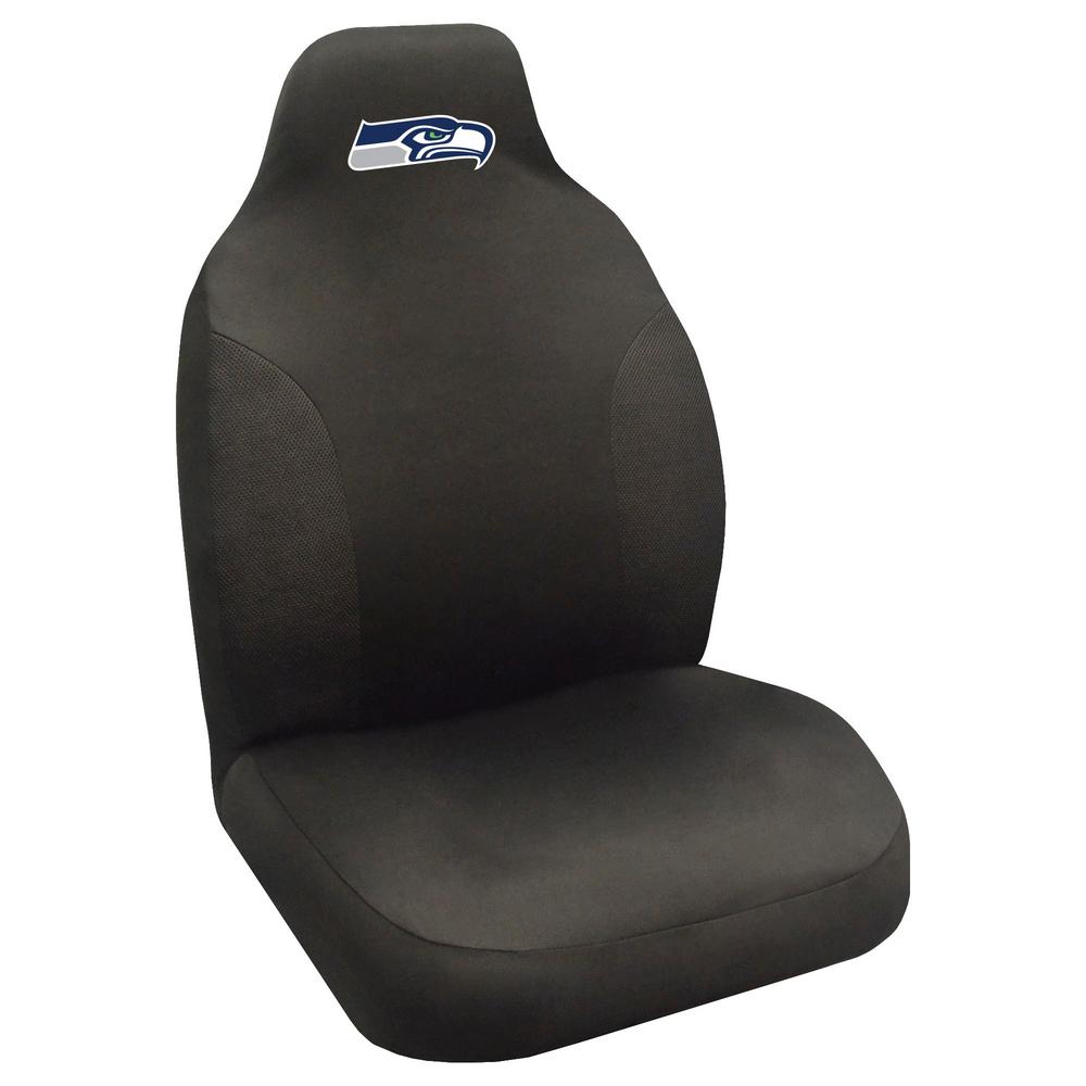 Fanmats Nfl Seattle Seahawks Black Polyester Embroidered 0 1 In X 20 40 Seat Cover