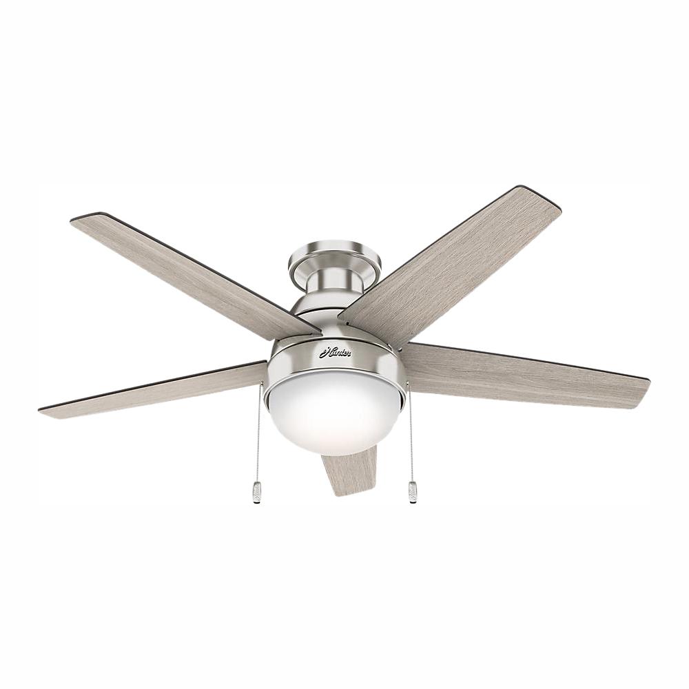Parmer 46 In Led Indoor Brushed Nickel Flush Mount Ceiling Fan
