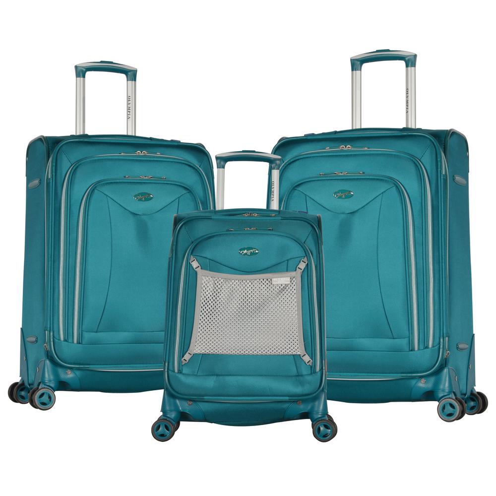 Olympia USA Luxe II Teal 3-Piece Expandable Spinner Set, Blue was $548.0 now $164.4 (70.0% off)