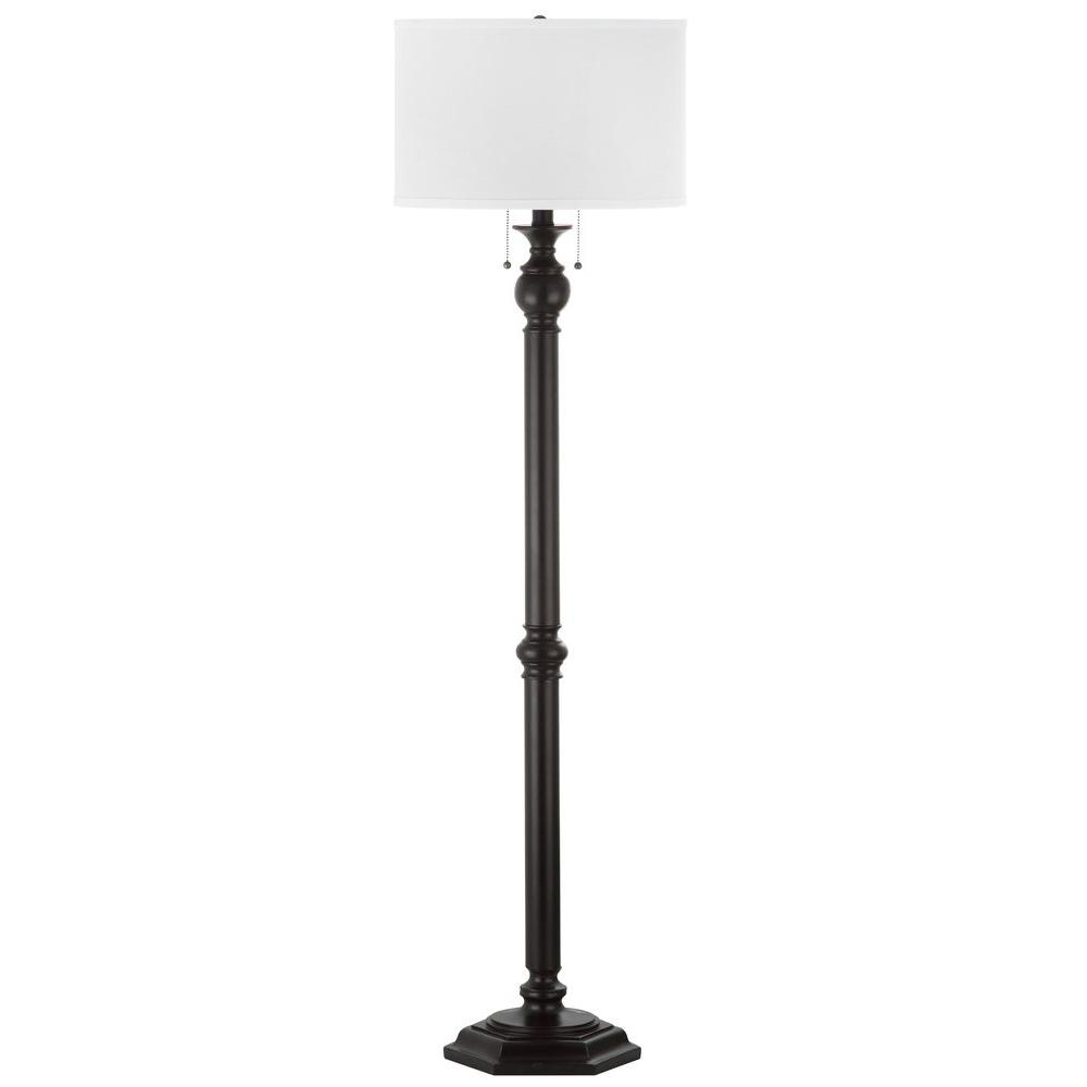 Safavieh Jessie 58.75 in. OilRubbed Bronze Floor Lamp with OffWhite