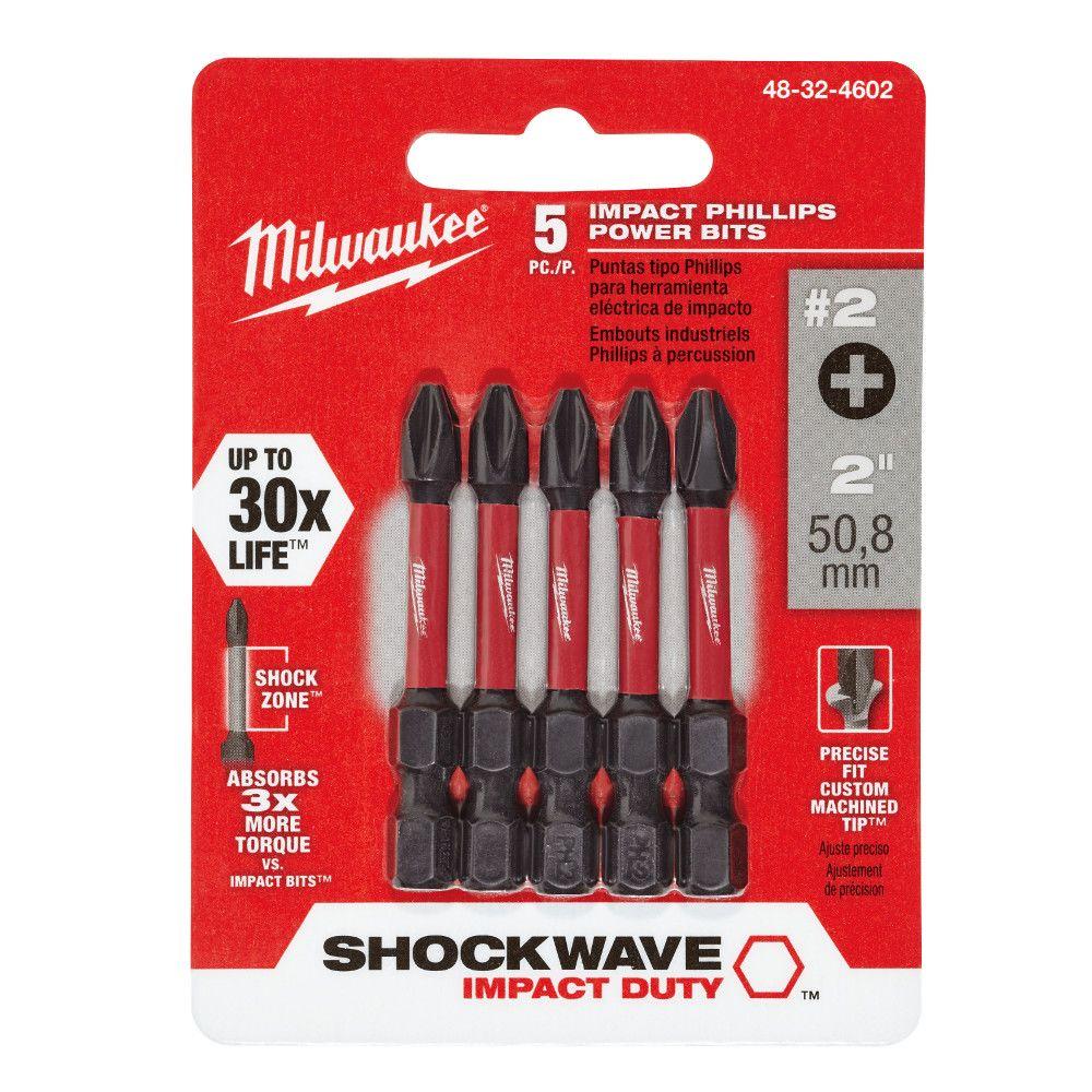 Milwaukee Shockwave 2 Philips 2 in. Impact Duty Steel Power Bit (5