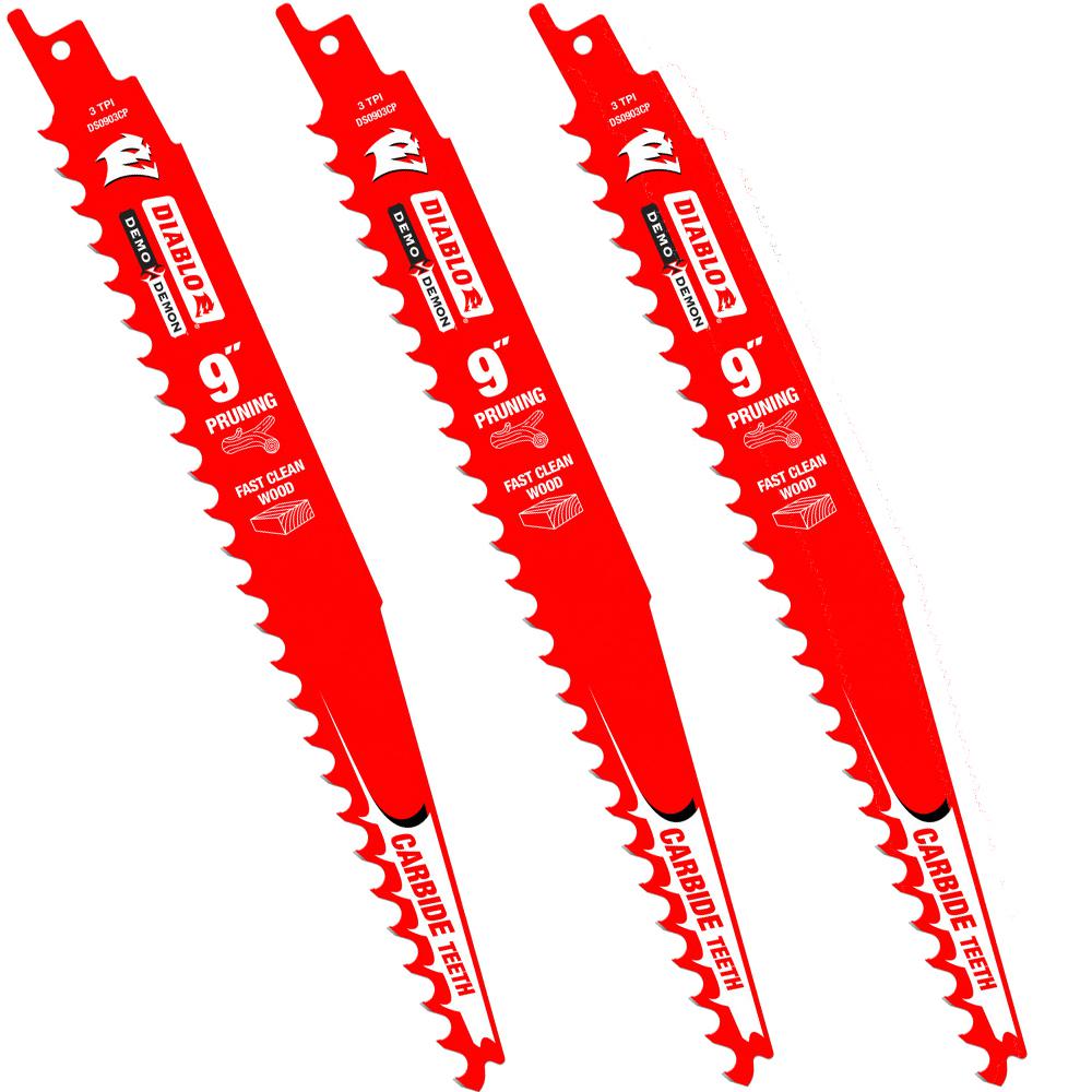 DIABLO 9 in. Carbide Pruning and Clean Wood Cutting Reciprocating Saw