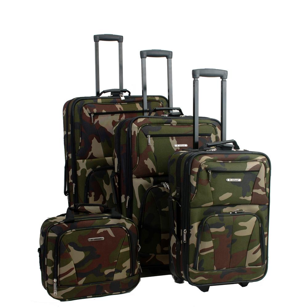 camo luggage bag