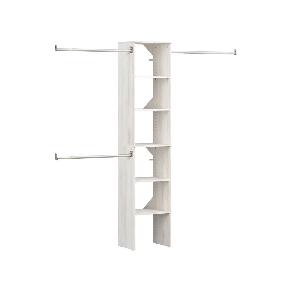 ClosetMaid Style+ 15 in. D x 17 in. W x 82 in. H Bleached Walnut Floor Mount 6Shelf Wood Closet