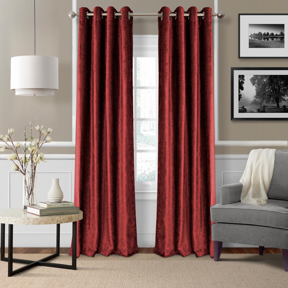 Elrene Victoria Velvet Room Darkening Window Curtain 026865901016