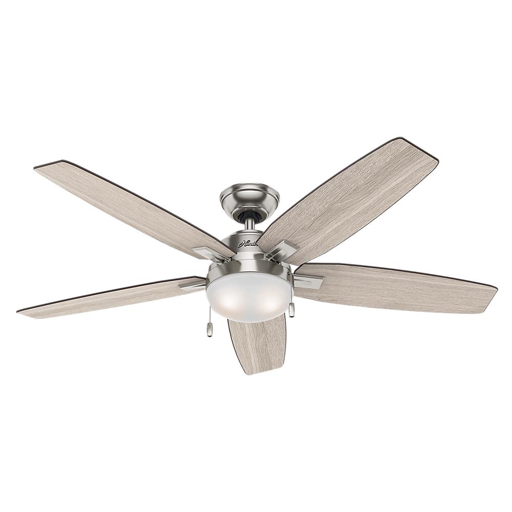 Hunter Antero 54 in. LED Indoor Brushed Nickel Ceiling Fan ...