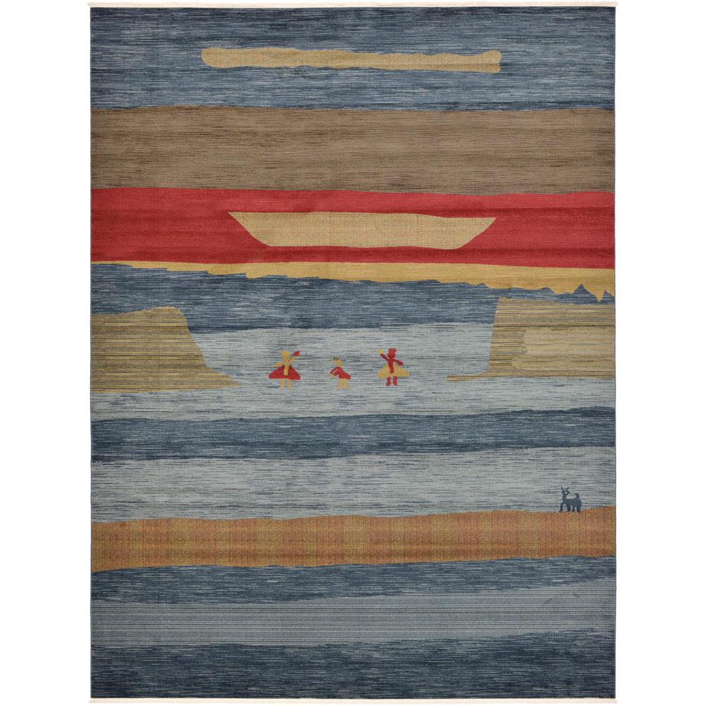 Unique Loom Kensington Blue 12 ft. 2 in. x 16 ft. Area Rug3127042 The Home Depot