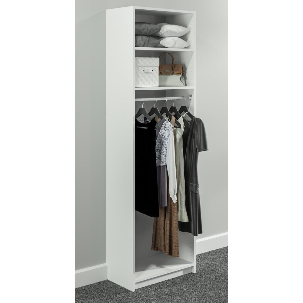 Simplyneu 14 In D X 25 375 In W X 84 In H White Medium Hanging Tower Wood Closet System Kit