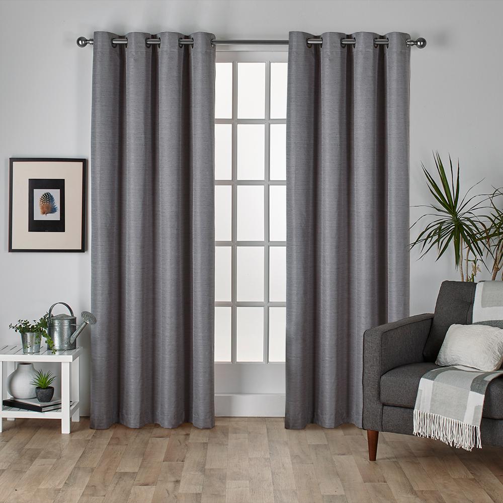 Raw Silk 52 In W X 108 In L Woven Blackout Grommet Top Curtain