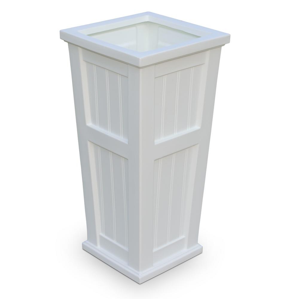 Mayne Cape Cod 151/2 in. Square White Plastic Column Planter4843W