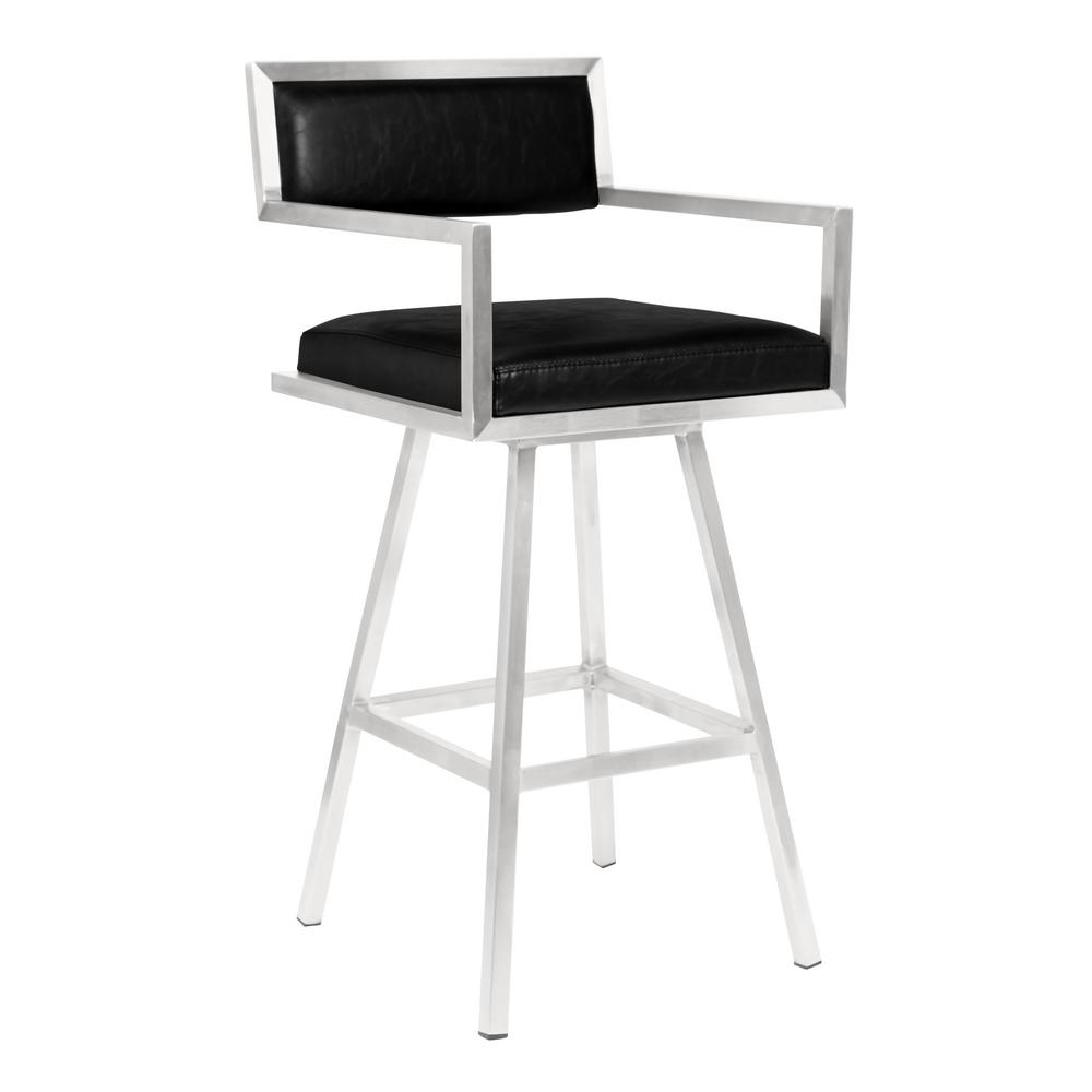 Armen Living Dylan 30 In Black Swivel Bar Stool Lcdnbabsvb30 The Black Swivel Bar Stool