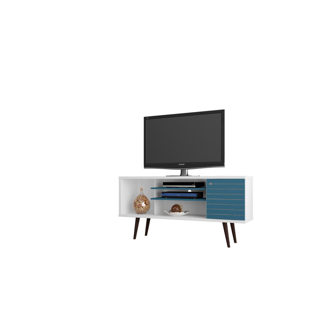 Manhattan Comfort Liberty White And Aqua Blue Entertainment Center Manhattan Comfort Liberty White And Aqua Blue Entertainment Center