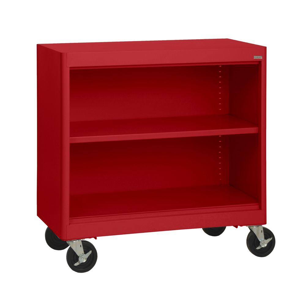Sandusky Radius Edge Red Mobile Steel BookcaseBM1R36183001 The Home