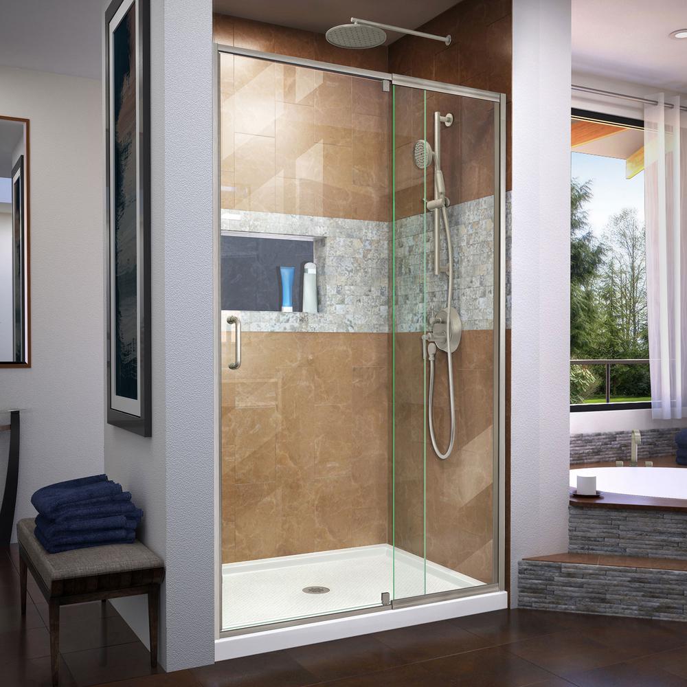 Dreamline Flex 42 In X 72 In Semi Frameless Pivot Shower Door In