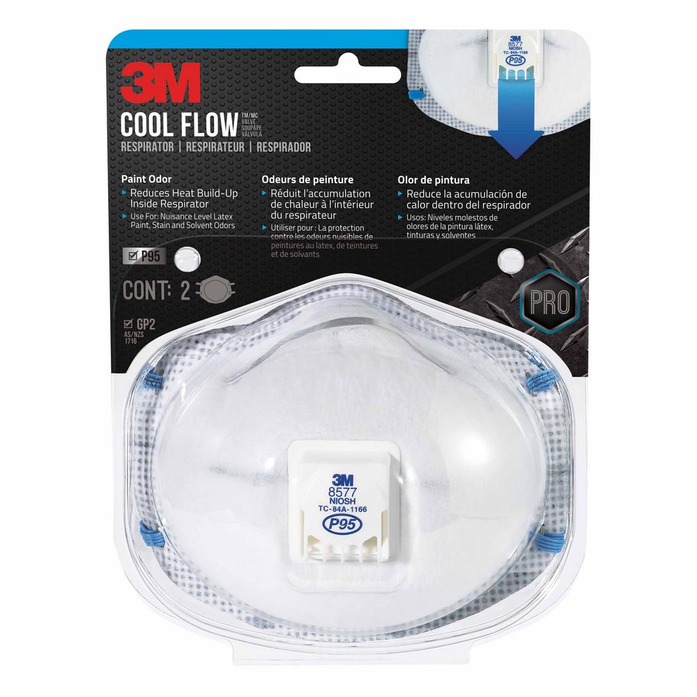 3M P95 Paint Odor Valved Respirator Mask (2Pack)8577PA1A The Home