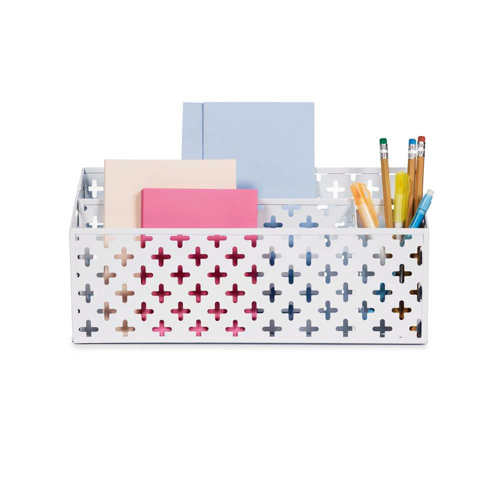 Euler Desk Organizer White 3442151 The Home Depot Euler Desk Organizer White