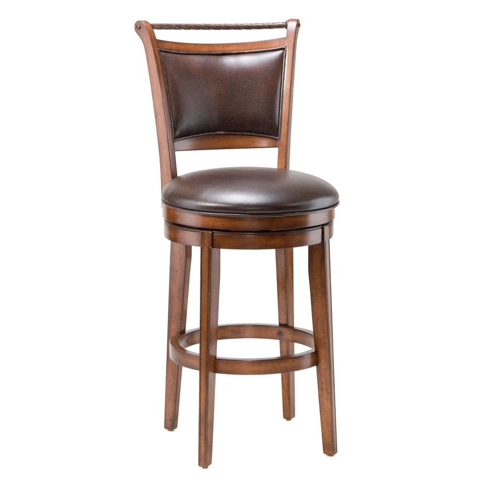 Hilale Furniture Calais 30 In Swivel Bar Stool With A Brown Faux Hilale Furniture Calais 30 In Swivel Bar Stool With A Brown Faux Leather Seat
