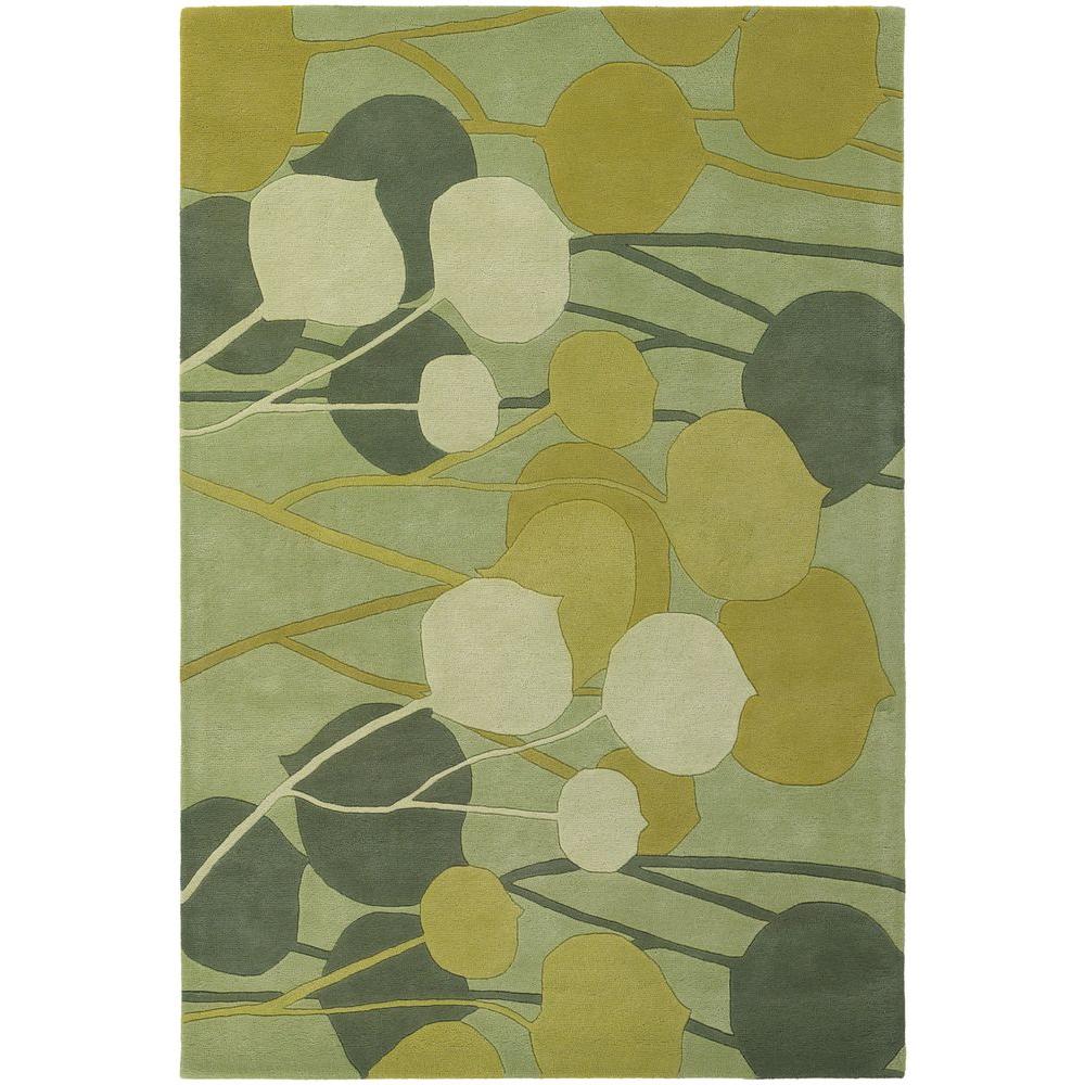Chandra Inhabit Green 7 ft. 9 in. x 10 ft. 6 in. Indoor Area Rug