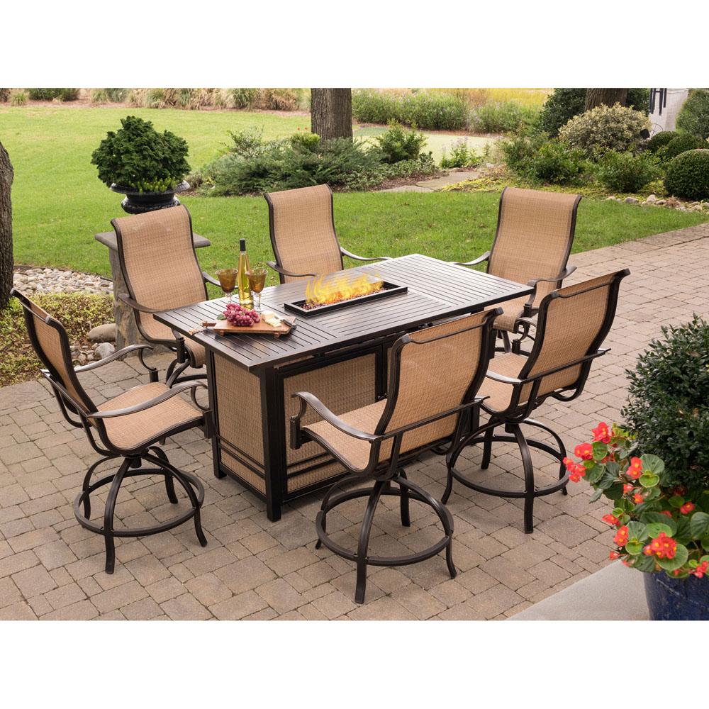 Agio Somerset 7 Piece Rectangular Outdoor Bar Height Dining Set