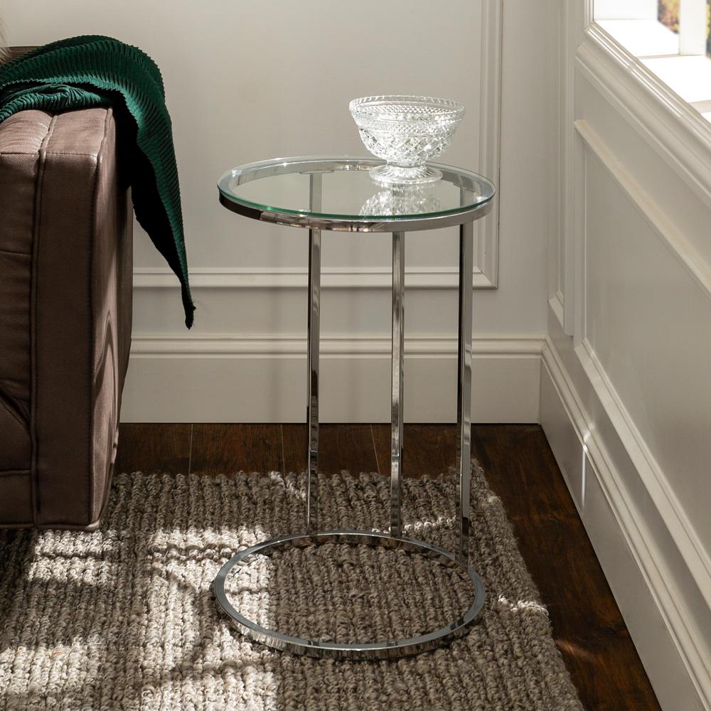 Walker Edison Furniture Company 16 In Chrome Base Clear Walker Edison Furniture Company 16 In Chrome Base Clear
