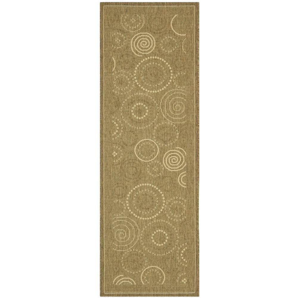 Safavieh Courtyard Brown/Natural 2 ft. x 10 ft. Indoor/Outdoor Runner