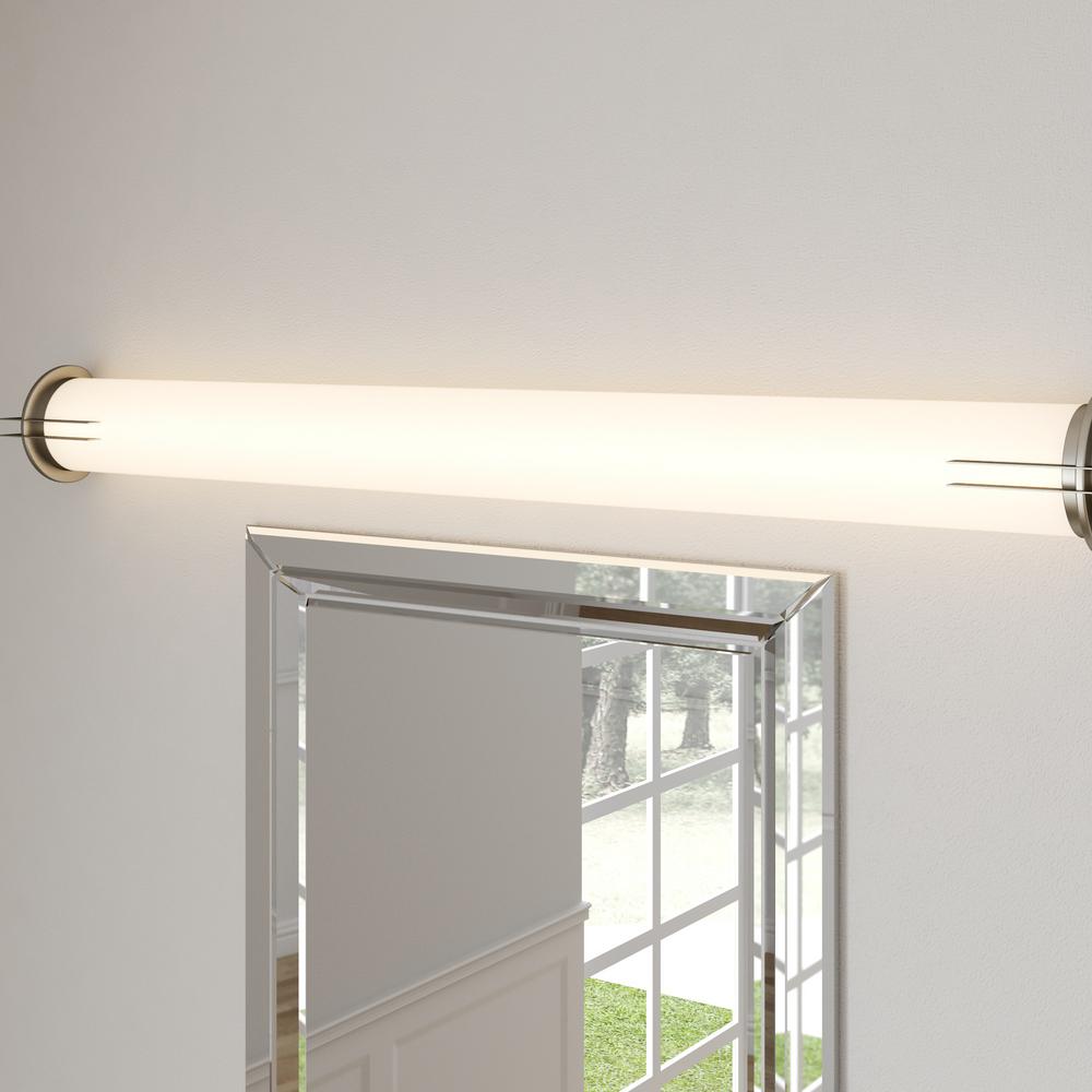 Progress Lighting 2 Light Brushed Nickel Fluorescent Bathroom Progress Lighting 2 Light Brushed