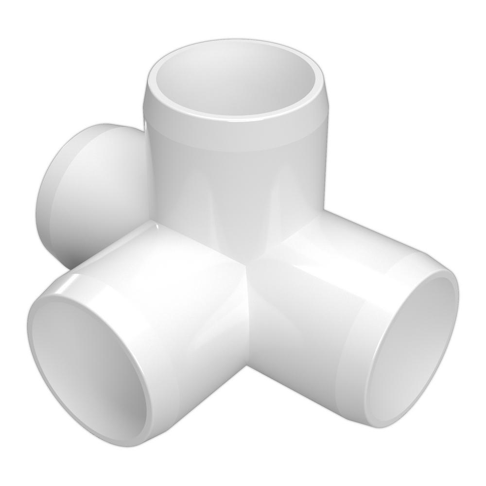 Formufit 1 In Furniture Grade Pvc 4 Way Tee In White 4 Pack