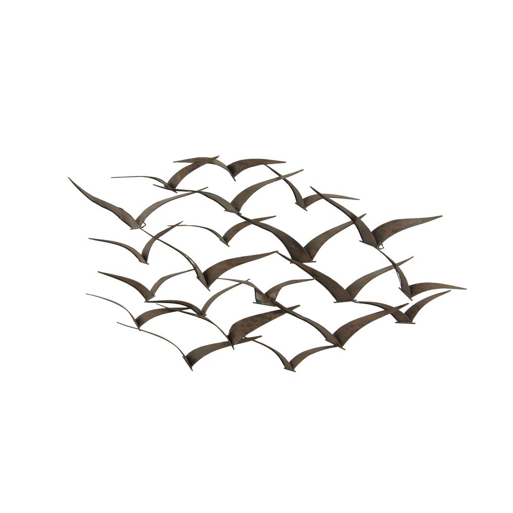 Litton Lane 47 In X 26 Brown Iron Flying Birds Wall Litton Lane 47 In X 26 Brown Iron Flying Birds Wall