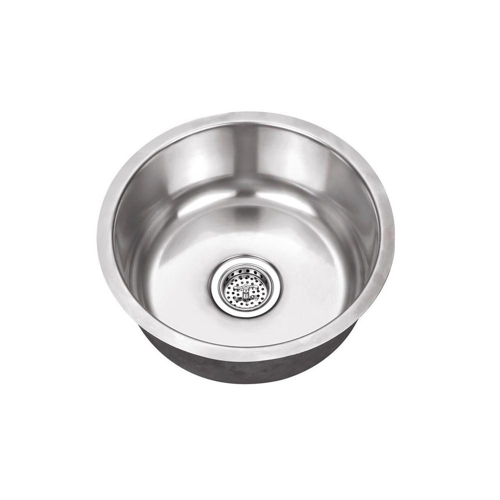 Cahaba Undermount Stainless Steel 17 125 In X 17 125 In Single Bowl Round Bar Sink