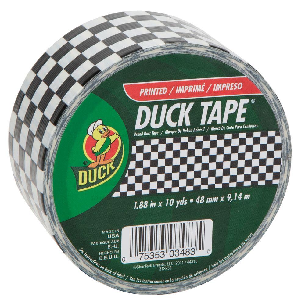 Duck 17/8 in. x 10 yds. Black Checker Print AllPurpose Duct Tape