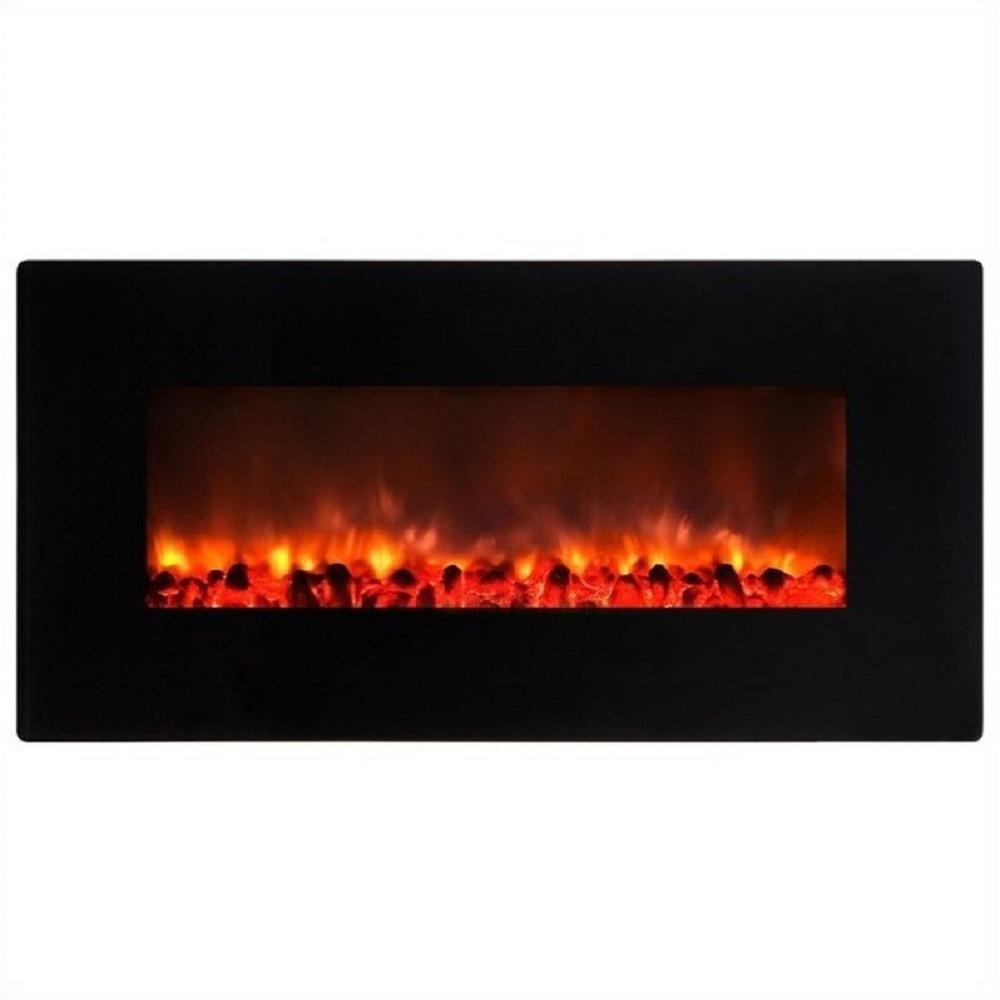 Little Heater 36 In Wall Mount Electric Fireplace Gloss Black